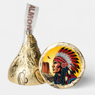 Native American Chief on wild Landscape Sunset Hershey®'s Kisses®