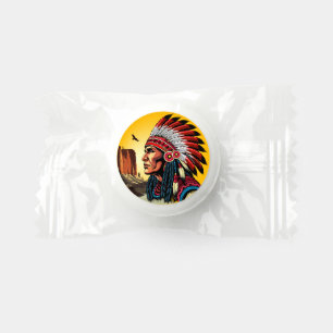 Native American Chief on wild Landscape Sunset Life Saver® Mints