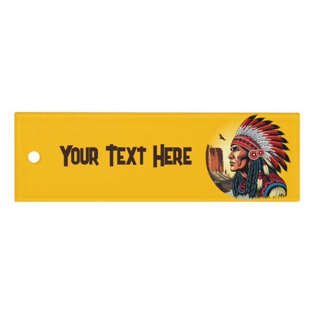 Native American Chief on wild Landscape Sunset Pen Ruler (Front)