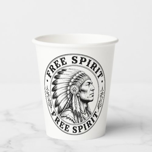 Native American chief Paper Cups