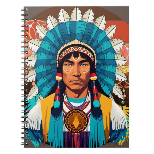 Native American Chief Powerful Portrait Notebook