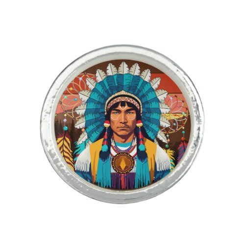 Native American Chief Powerful Portrait Ring