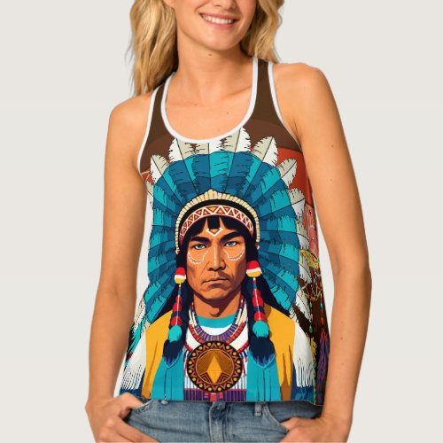 Native American Chief Powerful Portrait Tank Top