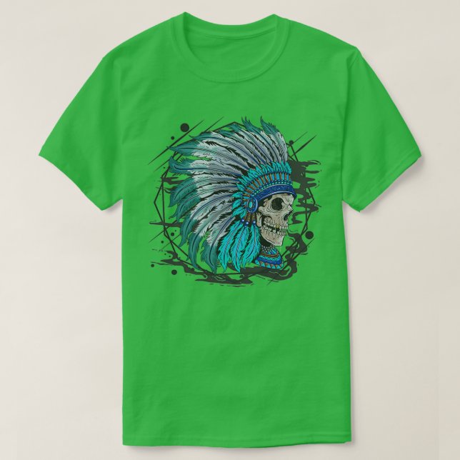 Native American chief skull  1  T-Shirt (Design Front)