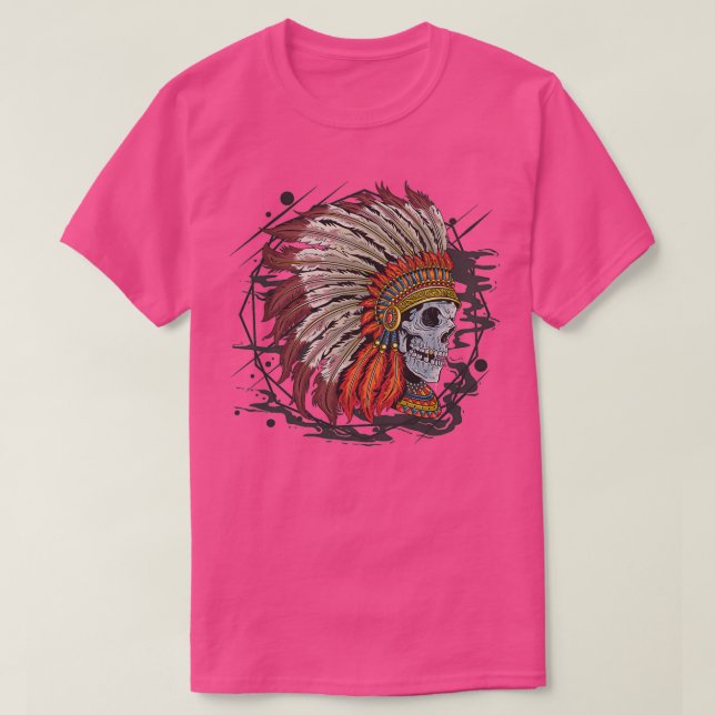 Native American chief skull 2  T-Shirt (Design Front)