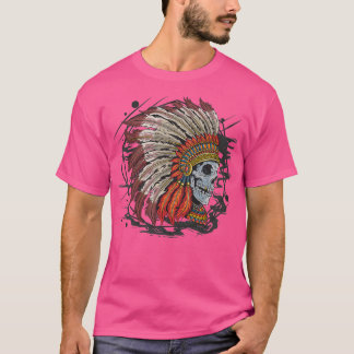 Native American chief skull 2  T-Shirt