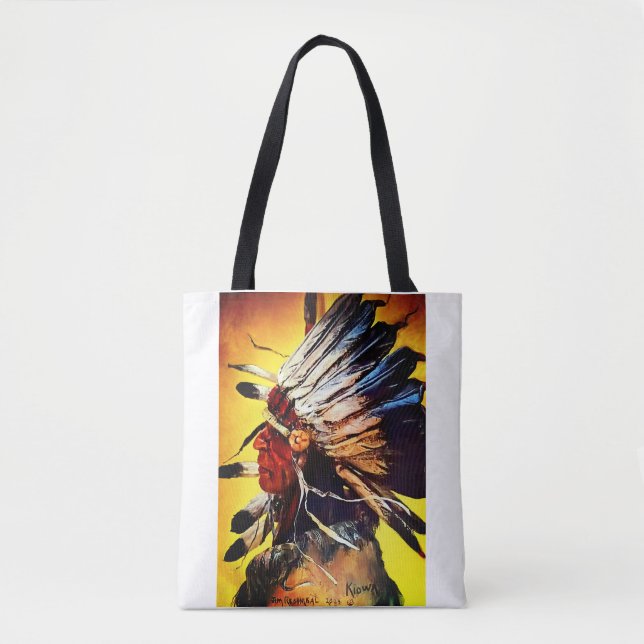 Native American Chief Tote Bag (Front)