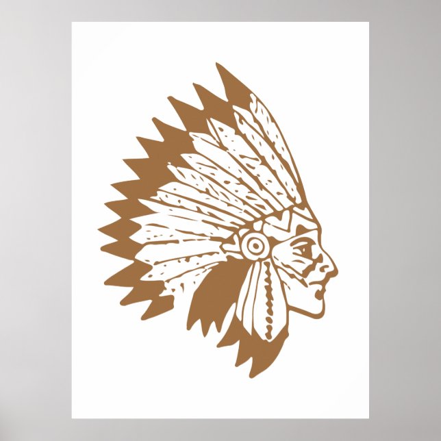 Native American Chief Vintage Boho Indian Apache Poster (Front)