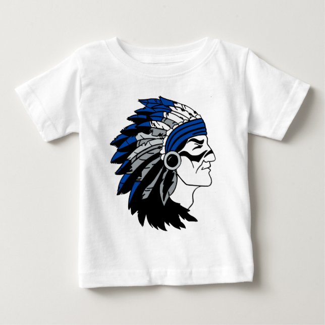 Native American Chief with Red Headress Baby T-Shirt (Front)