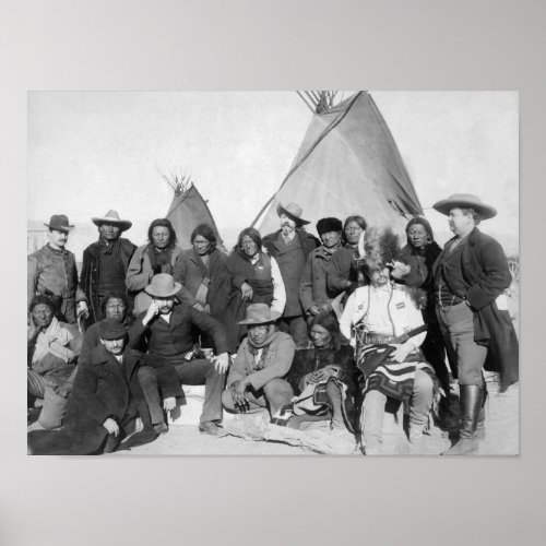 Native American Chiefs Meeting With Buffalo Bill Poster