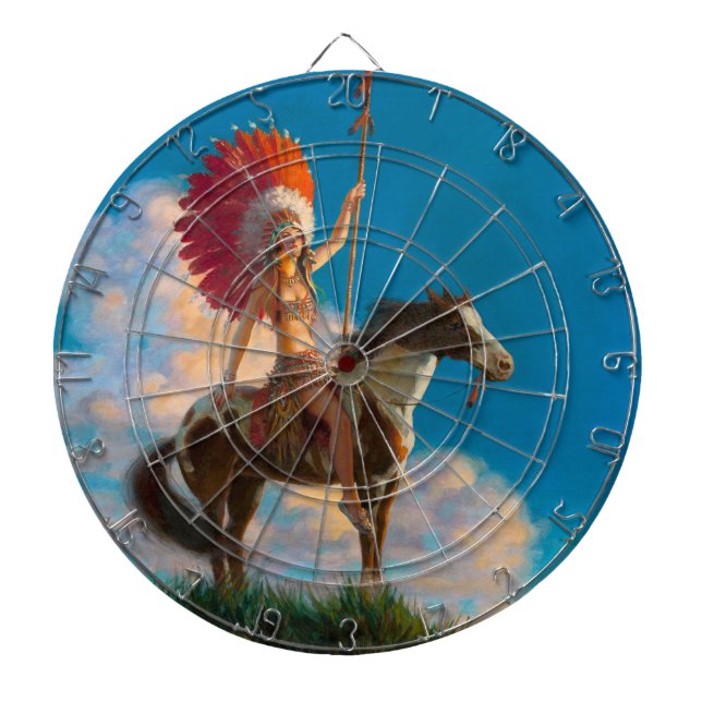 Native American: Chieftess, American Indian  Dart Board (Front)