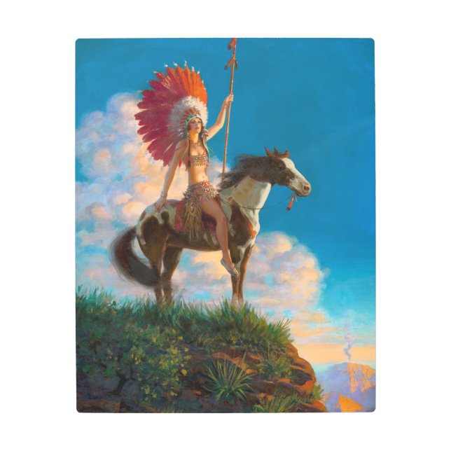 Native American: Chieftess, American Indian  Metal Print (Front)