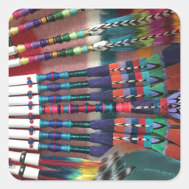 Native American Church Fans, coffee cup, shirts Square Sticker (Front)