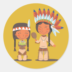 Native American Classic Round Sticker