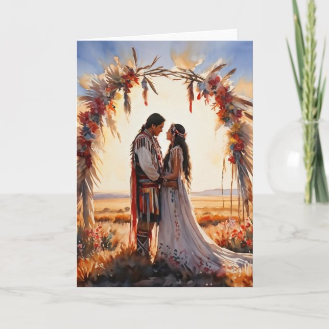 Native American Congratulations on Wedding Card (Front)