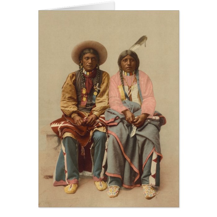 Native American Couple, 1899 Greeting Cards