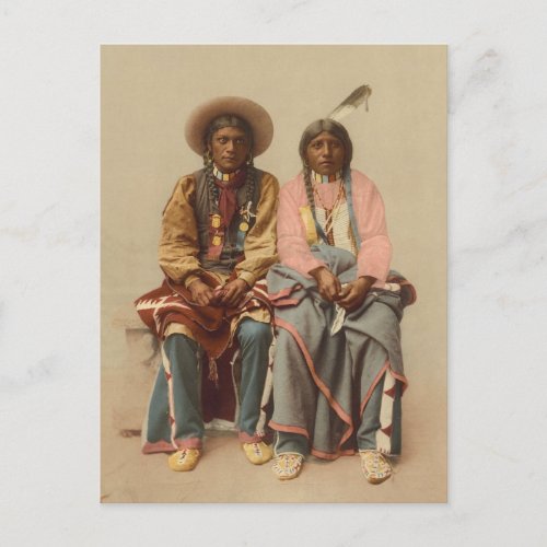 Native American Couple 1899 Postcard