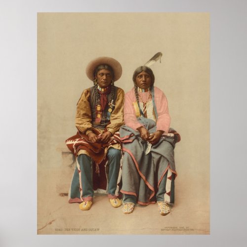 Native American Couple 1899 Poster
