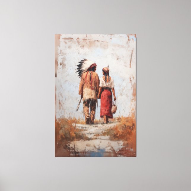 Native American Couple Canvas Print (Front)