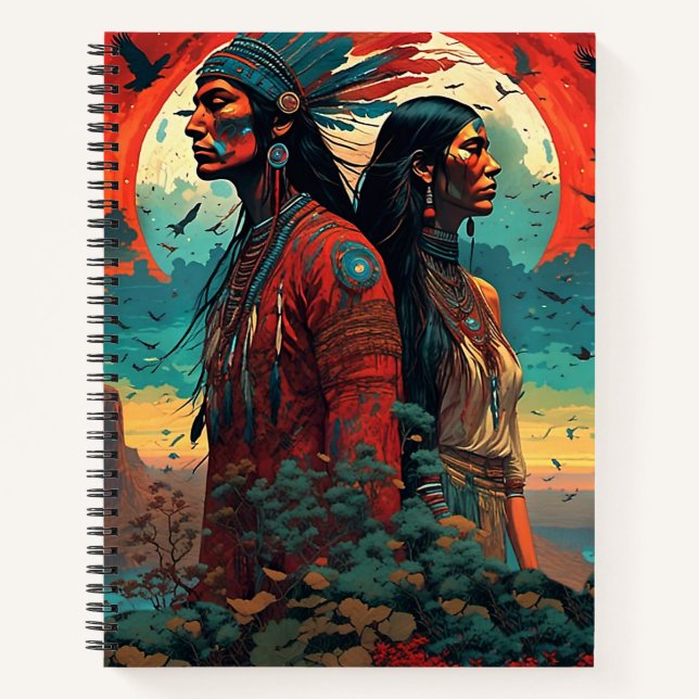  Native American Couple  Notebook (Front)