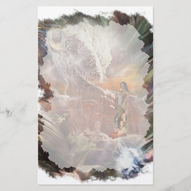 Native American Couple Stationery (Front)