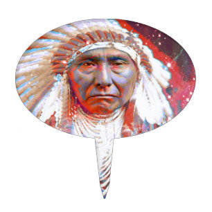 Native American Crazy Horse Cake Topper