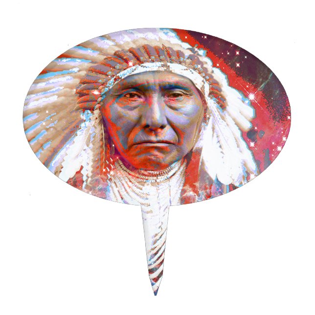 Native American Crazy Horse Cake Topper (Front)