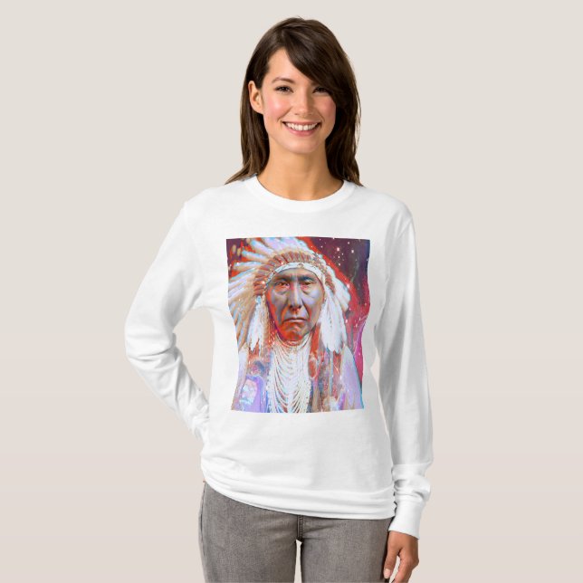Native American  Crazy Horse T-Shirt (Front Full)