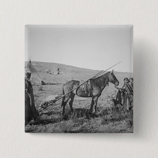 Native American Cree people of Western Canada, c.1 Pinback Button (Front)