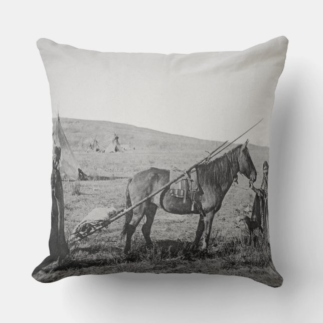 Native American Cree people of Western Canada, c.1 Throw Pillow (Front)