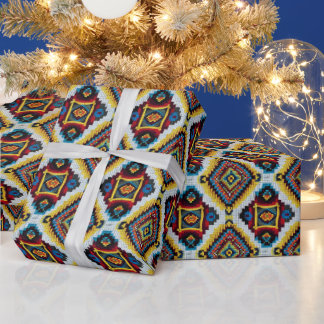 Native American Crochet Southwestern Diamond Art Wrapping Paper
