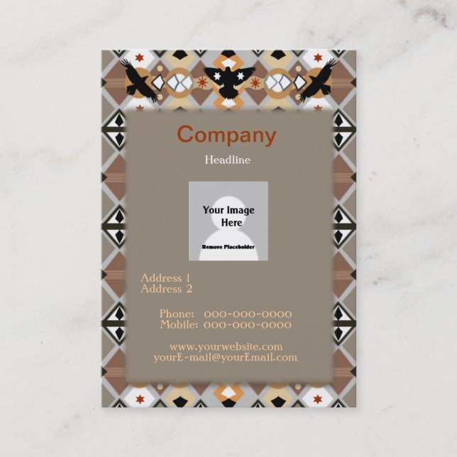 Native American Crow Business Card (Front)