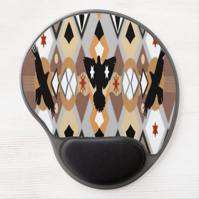Native American Crow Gel Mousepad (Front)