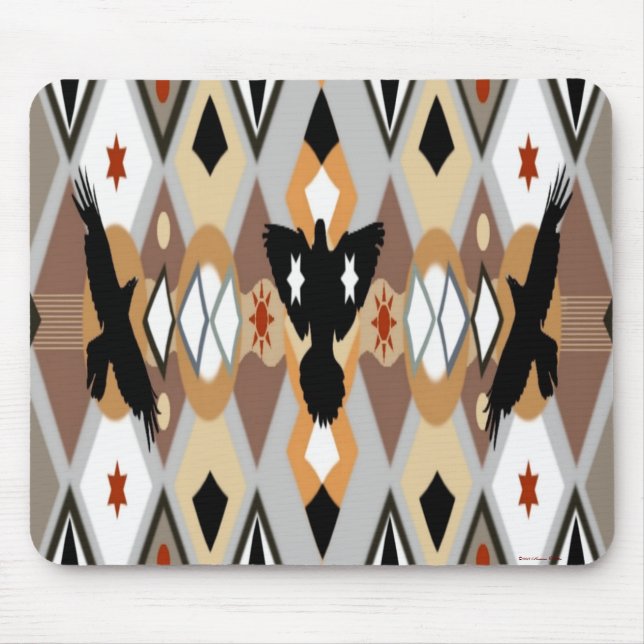 Native American Crow Mousepad (Front)
