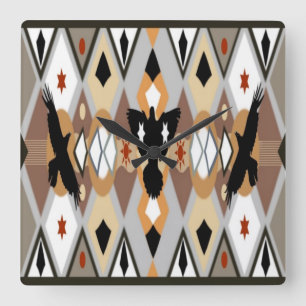 Native American Crow Wall Clock