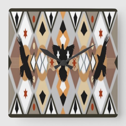 Native American Crow Wall Clock