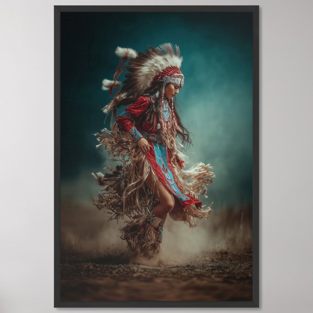 Native American Dancer Poster (Framed Front)