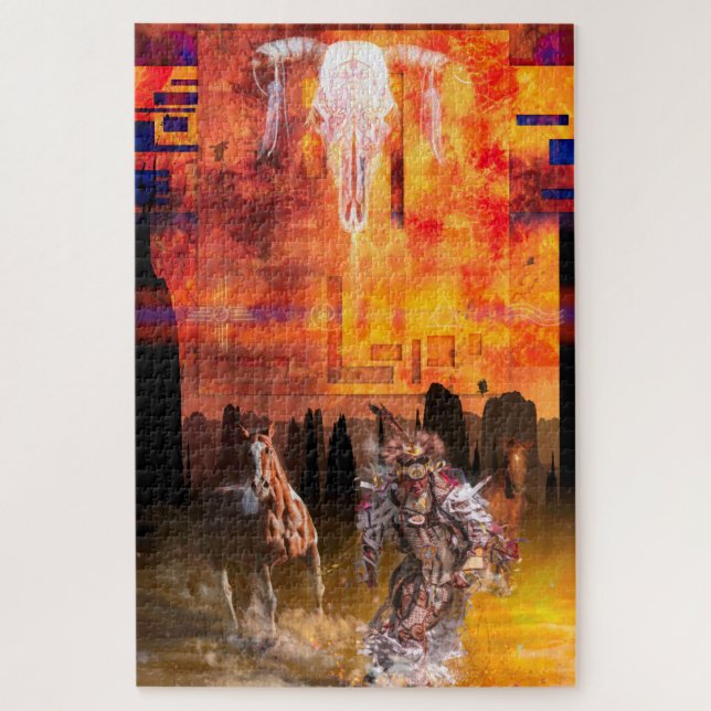 Native American Dancer ROLLING THUNDER Jigsaw Puzzle (Vertical)
