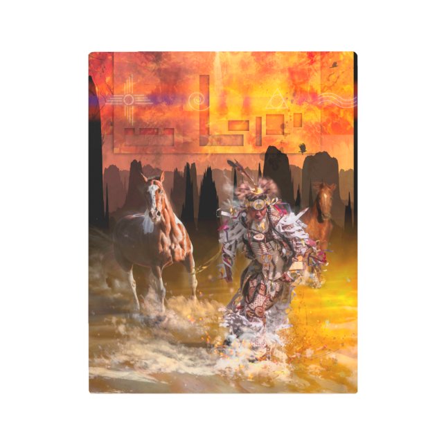 Native American Dancer “ROLLING THUNDER” Metal Print (Front)