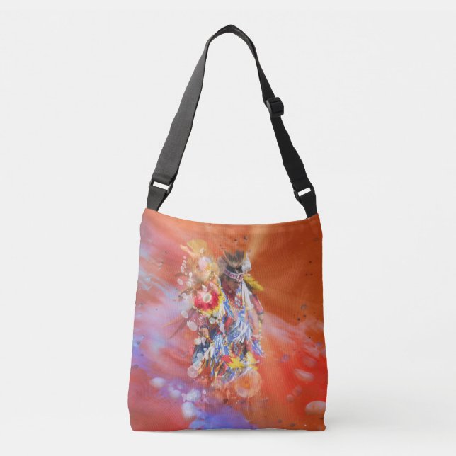 Native American DANCING WOLVES Crossbody Bag (Front)