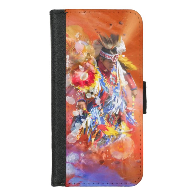 Native American DANCING WOLVES iPhone Wallet Case (Front)