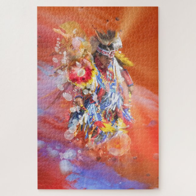 Native American DANCING WOLVES Jigsaw Puzzle (Vertical)