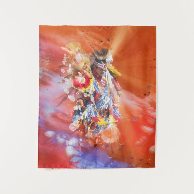 Native American DANCING  WOLVES Tapestry (Front)