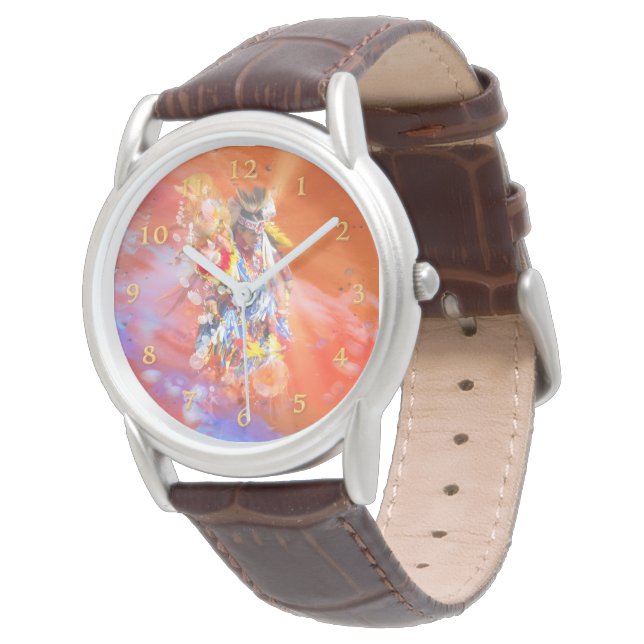 Native American DANCING WOLVES Watch (Angled)