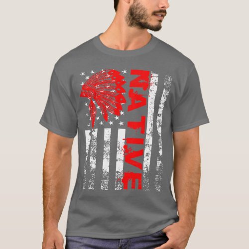 Native American Day Vintage Flag USA  T_Shirt