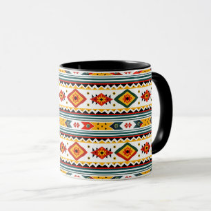 Native American Design - Green Rust Orange Yellow Mug