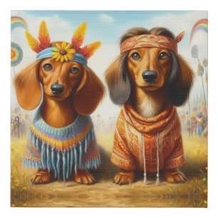 Native American Doxies Canvas Print