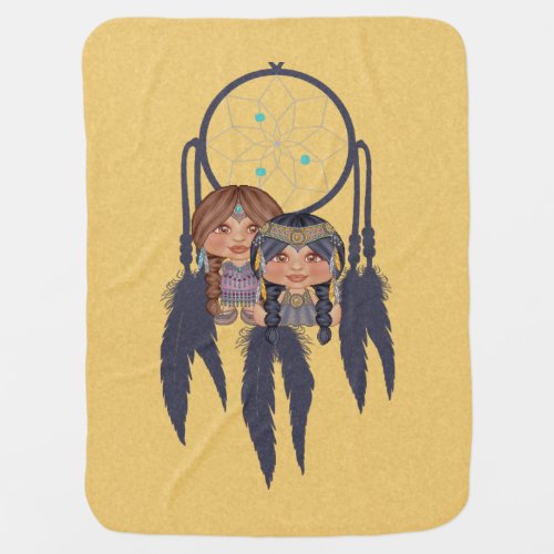 Native American Dream Catcher Pals Pixel Art Stroller Blanket