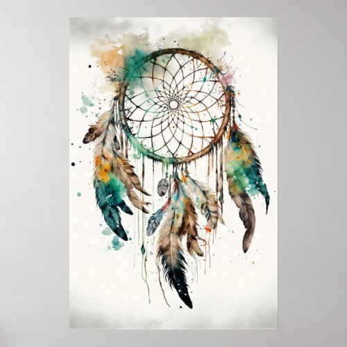 Native American Dreamcatcher Art Print Poster