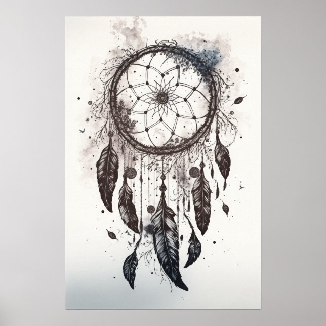 Native American Dreamcatcher Art Print Poster (Front)